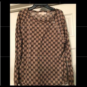 Micheal Kors mk logo top with zipper